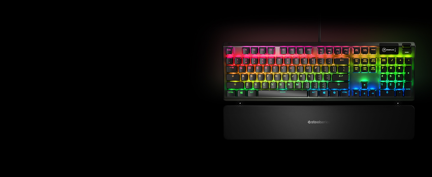SteelSeries Apex 5 - Hybrid Mechanical Gaming Keyboard, Per-Key RGB Illumination, Oled Smart display