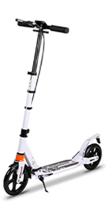 white scooter with handbrake