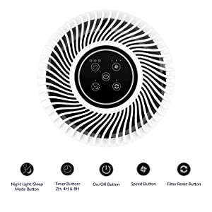 silentnight air purifier touch screen sleep mode night light air pollen hepa bed bedside table desk