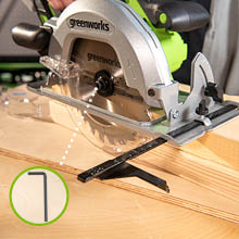 Greenworks Cordless Circular Saw GD24CS---Practical spindle lock