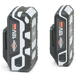 Powered by Briggs & Stratton 18V Lithium Ion Battery System
