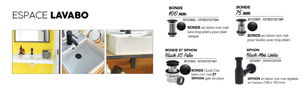 Black Touch Basin Space - Drain Plug