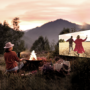 mini portable projector rechargeable outdoor movie night