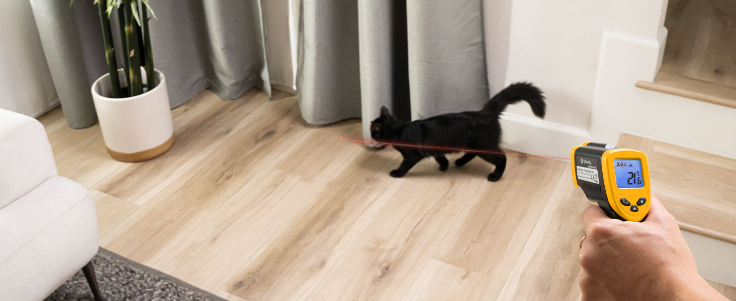 Give your cat something to chase with the laser beam.