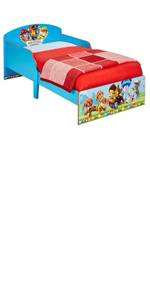 Paw Patrol, toddler bed, sling bookcase, table and chairs
