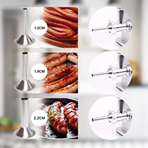 sausages, big, little, small, large, cumberland, lincolnshire, chipolatas, frankfurters, attachments