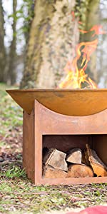 La Hacienda Chimenea Fire Outdoor Garden Patio Cooking Wood Log Party Handmade Handpainted Stand