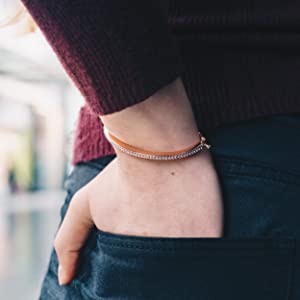 Philip Jones Rose Gold Friendship Set with Crystals from Swarovski