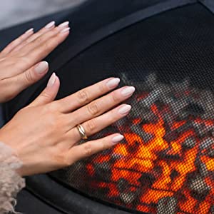 Fire Pit Fire Bowl with Grill Rack and Poker Portable Garden Outdoor Patio for BBQ Camping Picnic