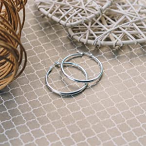 Silver 40mm Hoop Earrings