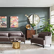 Living room, sofa, armchair, side table