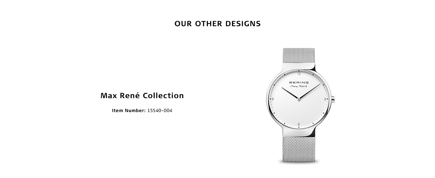 Bering Men's Women's Watch Strap Quartz Sapphire Glass Watch Slim Unisex Behring Skagen Ceramic