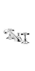 3, tap, hole, th, basin, sink, mixer, tap, hot, cold, bathroom, traditional, chrome, brass,