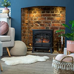 Russell Hobbs RHEFSTV2003B 1.85kW Double Door Stove Fire