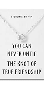 Philip Jones Sterling Silver Friendship Quote Knot Necklace…