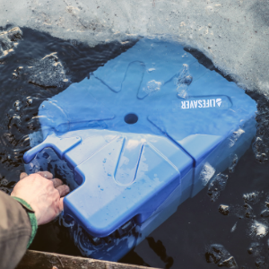 Filling a LifeSaver Jerrycan in a lake