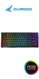 Durgod K520 gemini rgb mechanical gaming keybaord abs shie thru macros zeus engine typist