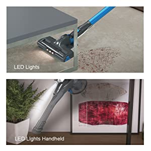 h-free 300 pets cordless stick vacuum cleaner dual led dustlocator lights
