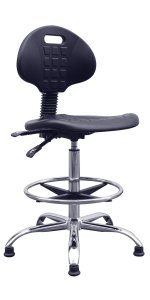 Chrome PU Chair, Draughtsman Chair