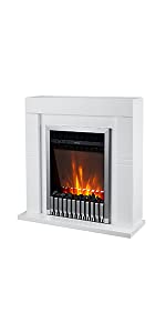 white fireplace