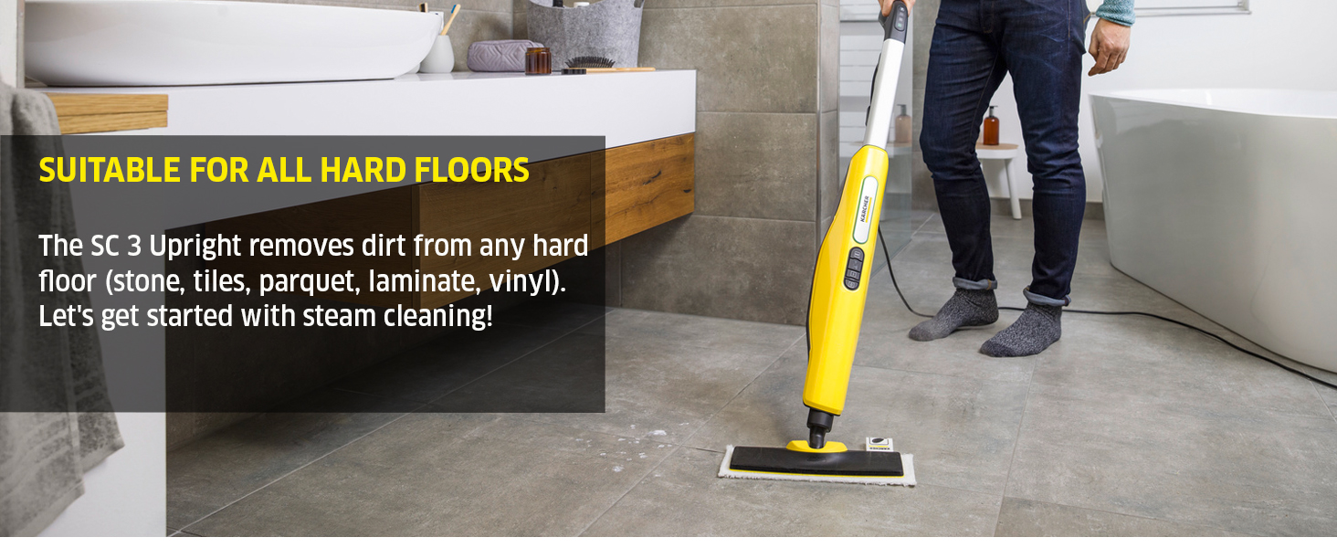 Two rotating cleaning rollers, permanently moistenedwith fresh water, glide gently over your floor