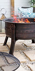 La Hacienda Chimenea Fire Outdoor Garden Patio Cooking Wood Log Party Handmade Handpainted Stand