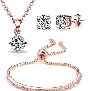 Philip Jones Rose Gold Friendship Set with Crystals from Swarovski