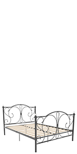 Vida Designs Barcelona Double Metal Bed, Black