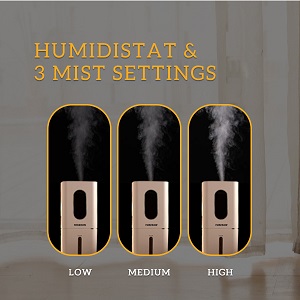 Humidistat et 3 réglages de brume