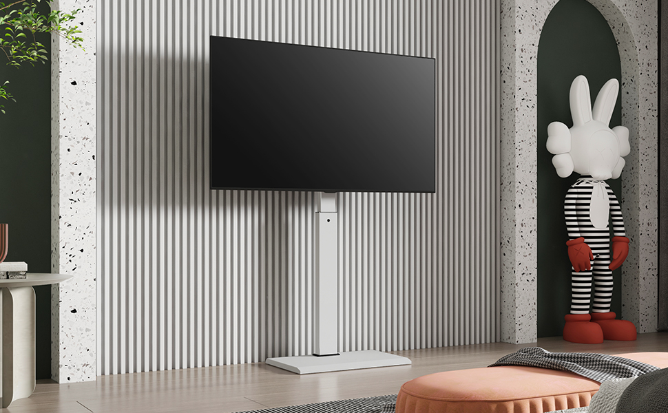 FITUEYES white cantilever tv stand for 50 inch tv