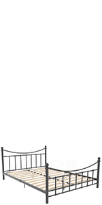 Vida Designs Paris Double Metal Bed, Black