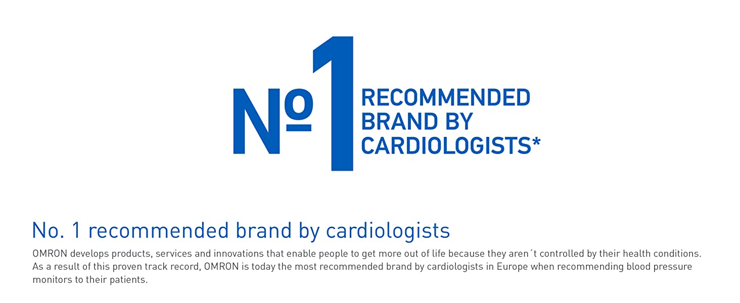 OMRON No. 1 recommended brand by cardiologists