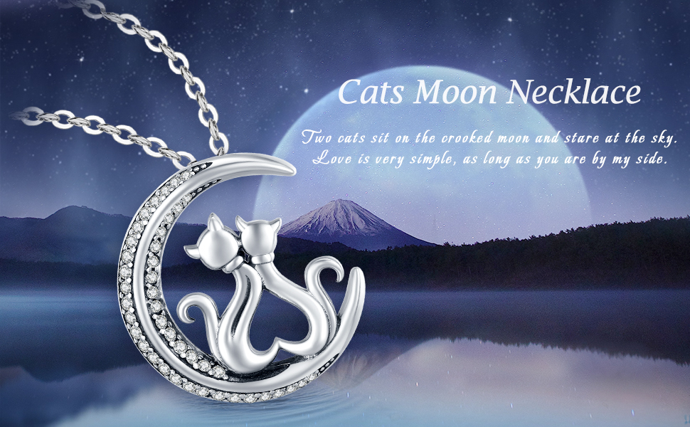 cat moon necklace