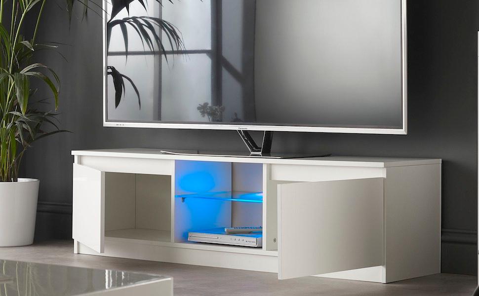 MMT Furniture White gloss RTV1400 Tv cabinet