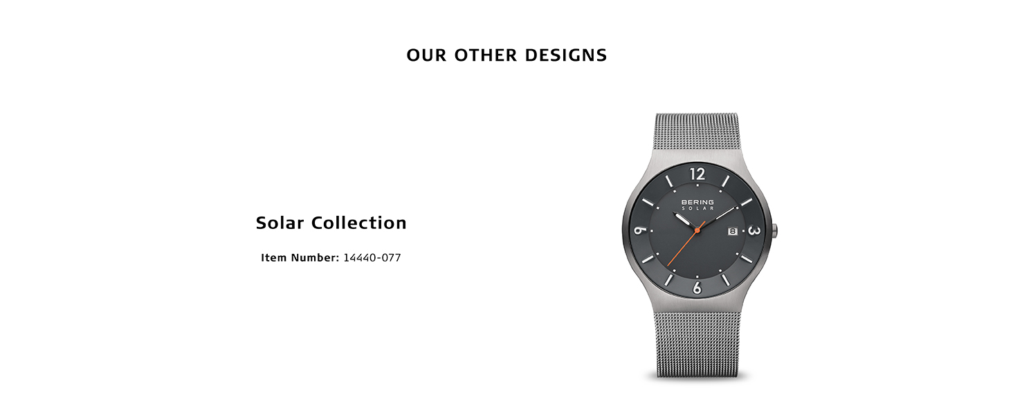 Bering Men's Women's Watch Strap Quartz Sapphire Glass Watch Slim Unisex Behring Skagen Ceramic