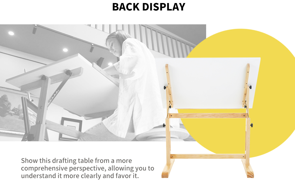 MEEDEN White Board Wood Drafting Table