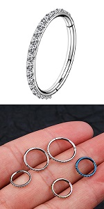 OUFER 16G Daith Earrings Piercings Helix Hoop Clicker Surgical Steel Cartilage Earring
