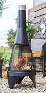 La Hacienda Chimenea Fire Outdoor Garden Patio Cooking Wood Log Party Handmade Handpainted Stand