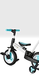 blue folding balance bike