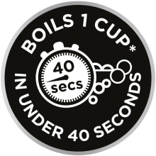 Boils 1 Cup in under 40 Seconds*