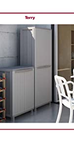 Outdoor Cabinet, Plastic Cabinet, Adjustable Shelves, Outdoor Furniture