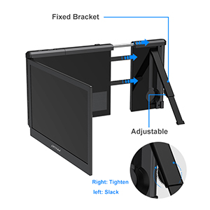 Fix bracket to support the monitor. double security. Avoid falling from desk