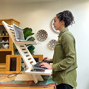 wooden stand up desk for posture