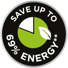 Saves up to 69% Energy**