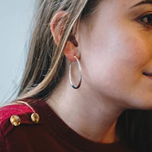 Silver 40mm Hoop Earrings