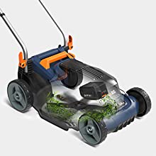 cordless lawnmower with battery and charger