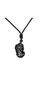 Pixiu Pi Yao Black Obsidian Pendant