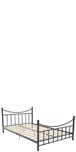 Vida Designs Paris Small Double Metal Bed, Black