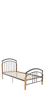 Vida Designs Venice Single Metal & Wood Bed, Black