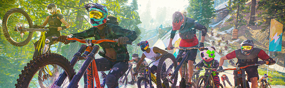 a screenshot from the game showing bike riders